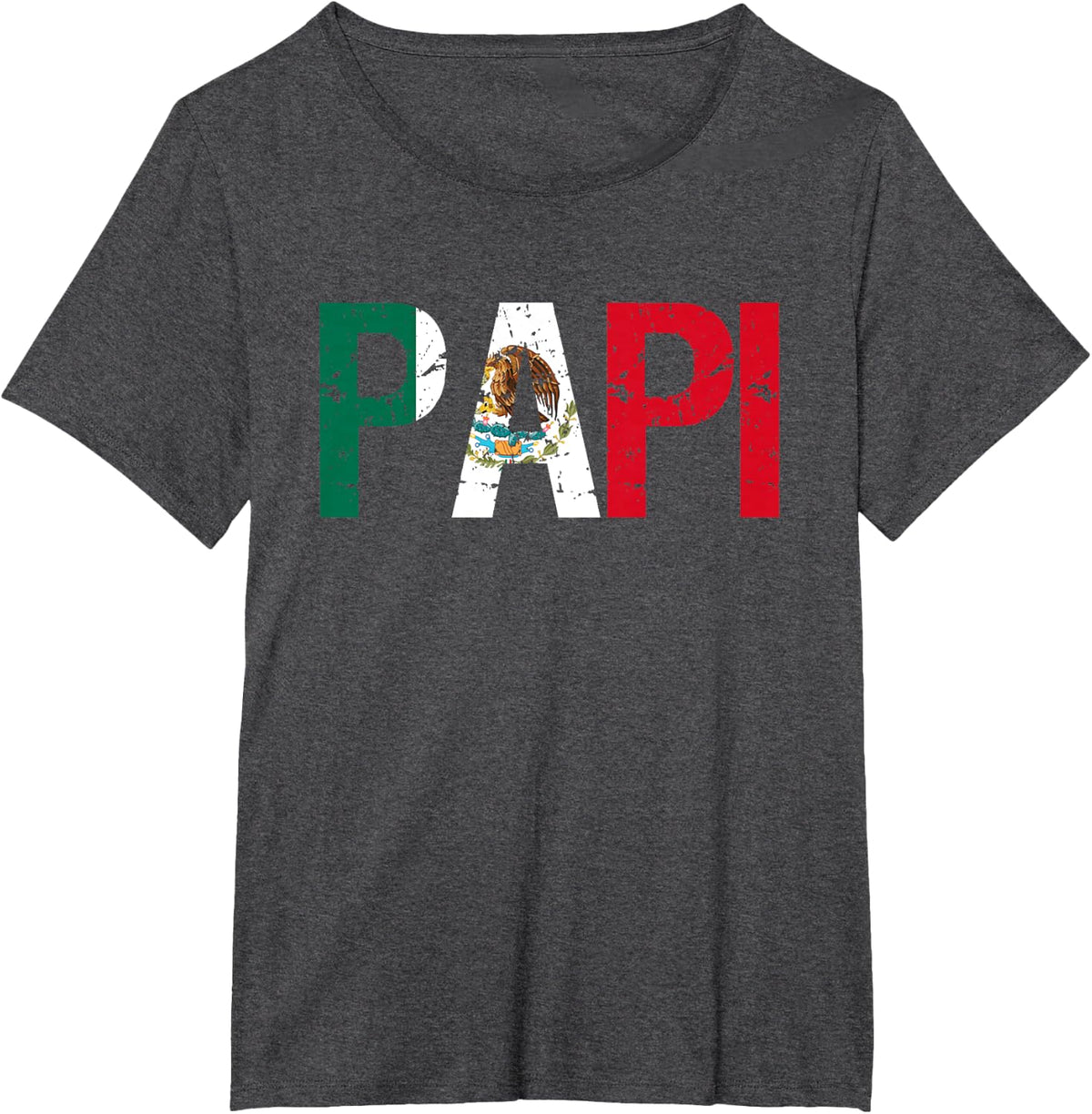 regalos del dia del padre Papi Mexican Flag T-Shirt - Dark Heather Grey