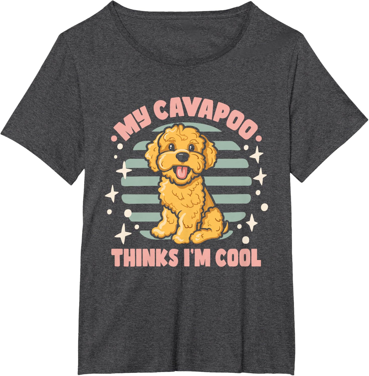 Dog Lover My Cavapoo Thinks I'm Cool Dog Breed T-Shirt - Dark Heather Grey