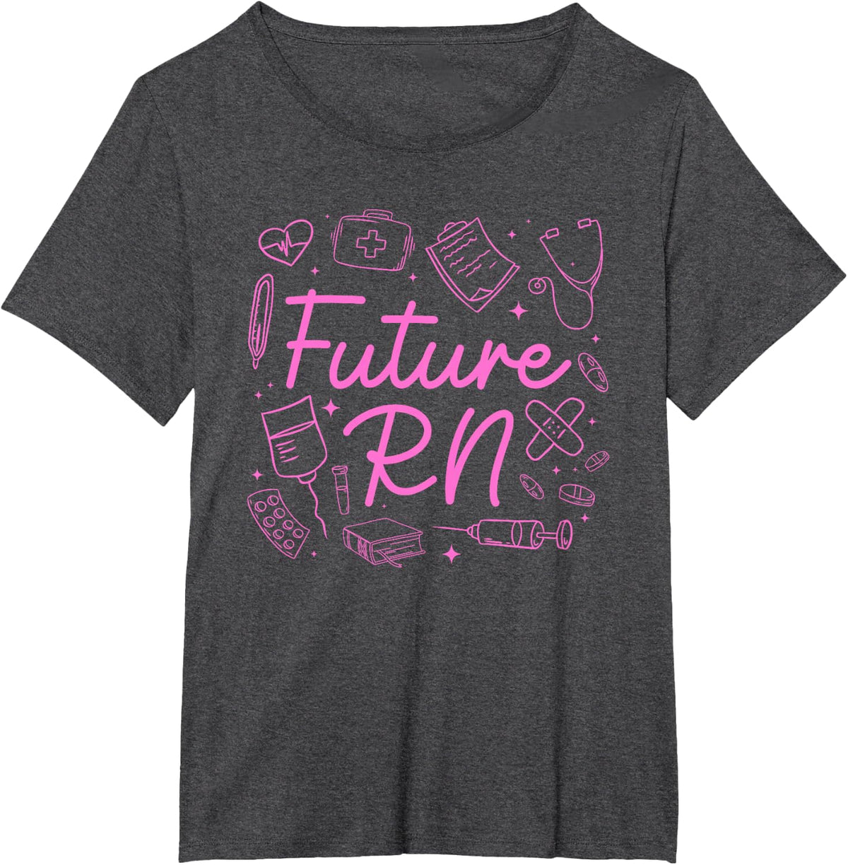 Future RN in Progress Registered Nurse to Be RN Degree T-Shirt - Dark Heather Grey
