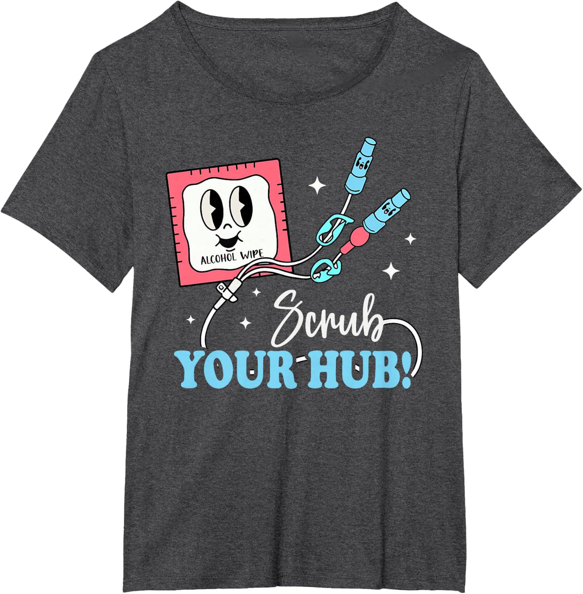 Scrub Your Hub ER Nurse Clinical Preceptor Instructor Tee T-Shirt for Nurses - Dark Heather Grey