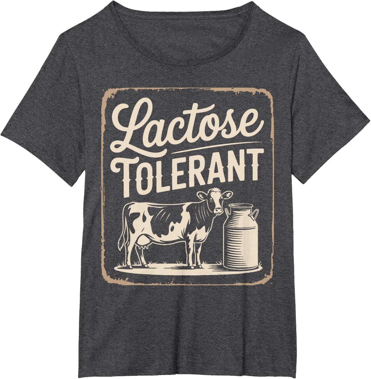 Milk Lover Farm Cow Lactose Tolerant T-Shirt - Dark Heather Grey