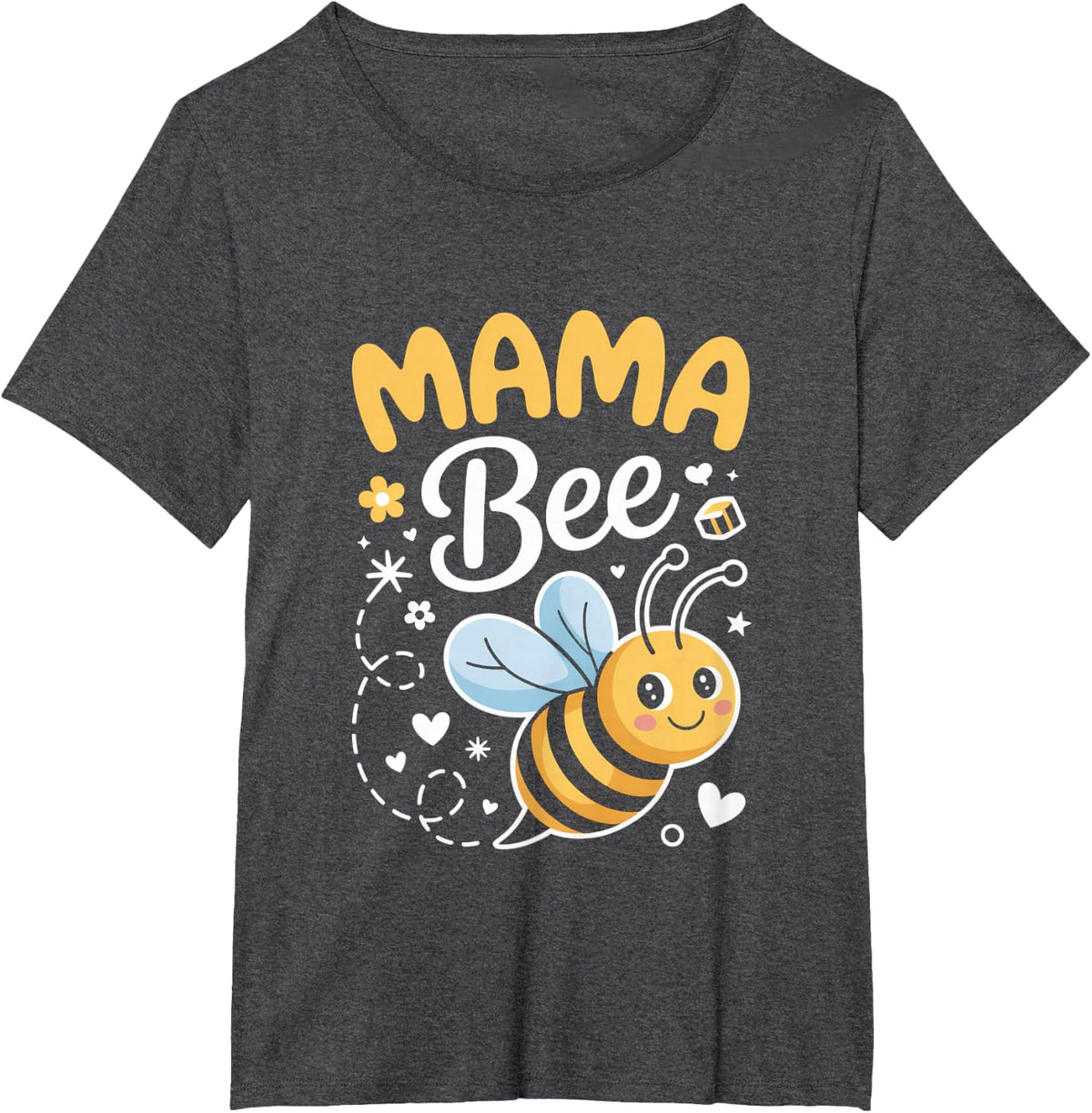 Cute Mama Bee Mother Day Honeybee Mom Queen T-Shirt - Dark Heather Grey