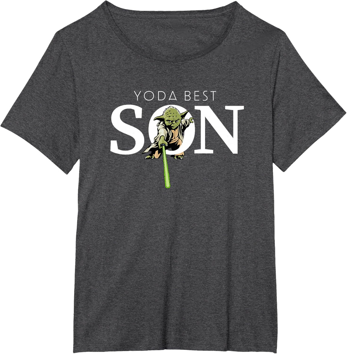 Star Wars Yoda Best Son Lightsaber Gift for Family T-Shirt - Dark Heather Grey
