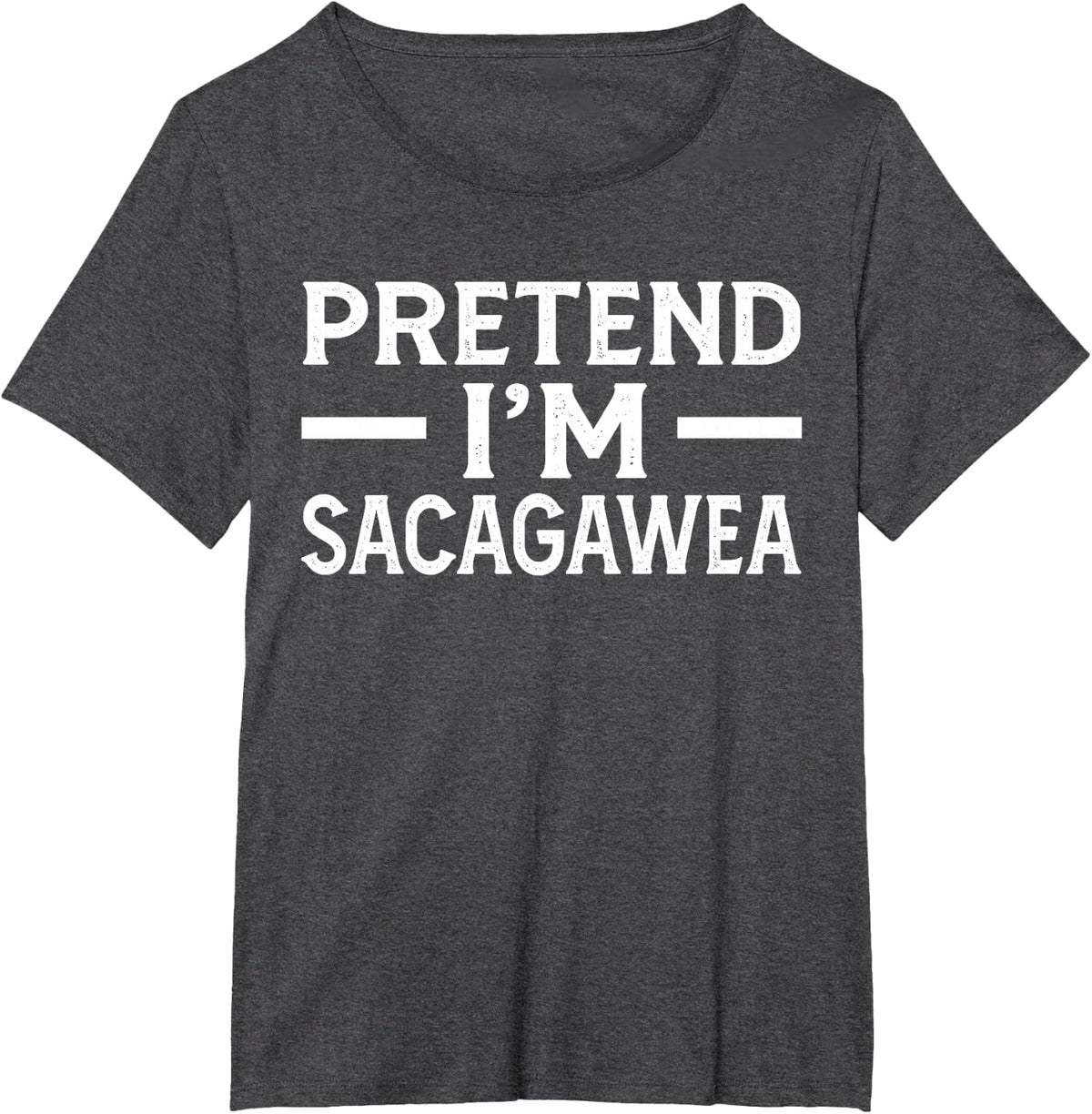 Pretend I'm Sacagawea Costume Halloween History T-Shirt - Dark Heather Grey