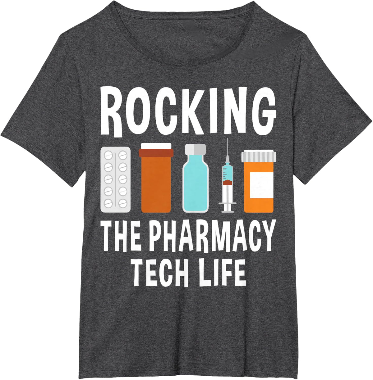 Rocking The Pharmacy Tech Life - Pharm Technician T-Shirt - Dark Heather Grey