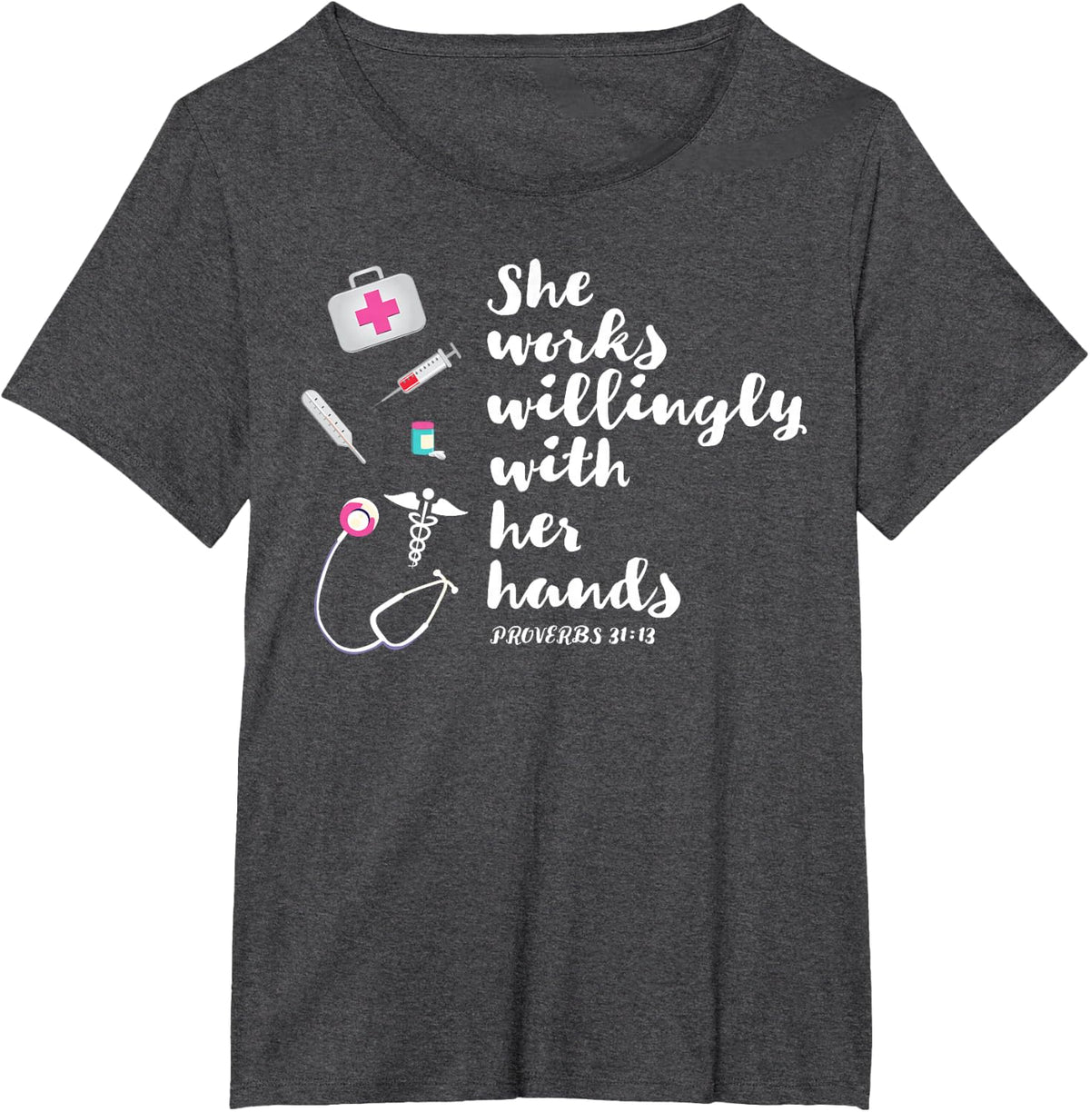 Cute Stethoscope Nurse Shirt, Nurse Practitioner Nurse Grade T-Shirt - Dark Heather Grey