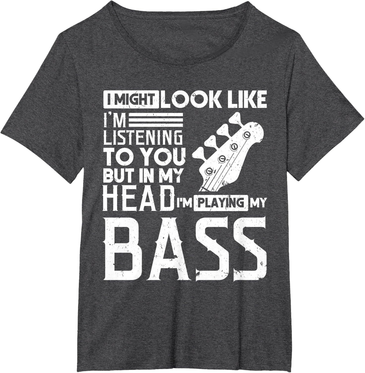 Bass Player Shirt Men Gift for Bass Guitar Player Bassist T-Shirt - Dark Heather Grey