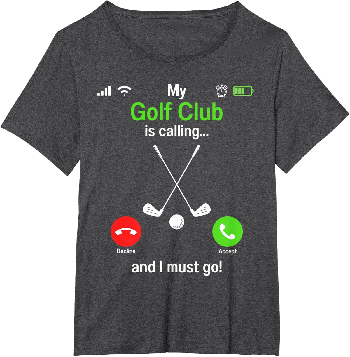 Funny Golfing My Golf Club is Calling - Golf Player Golfers T-Shirt - Dark Heather Grey