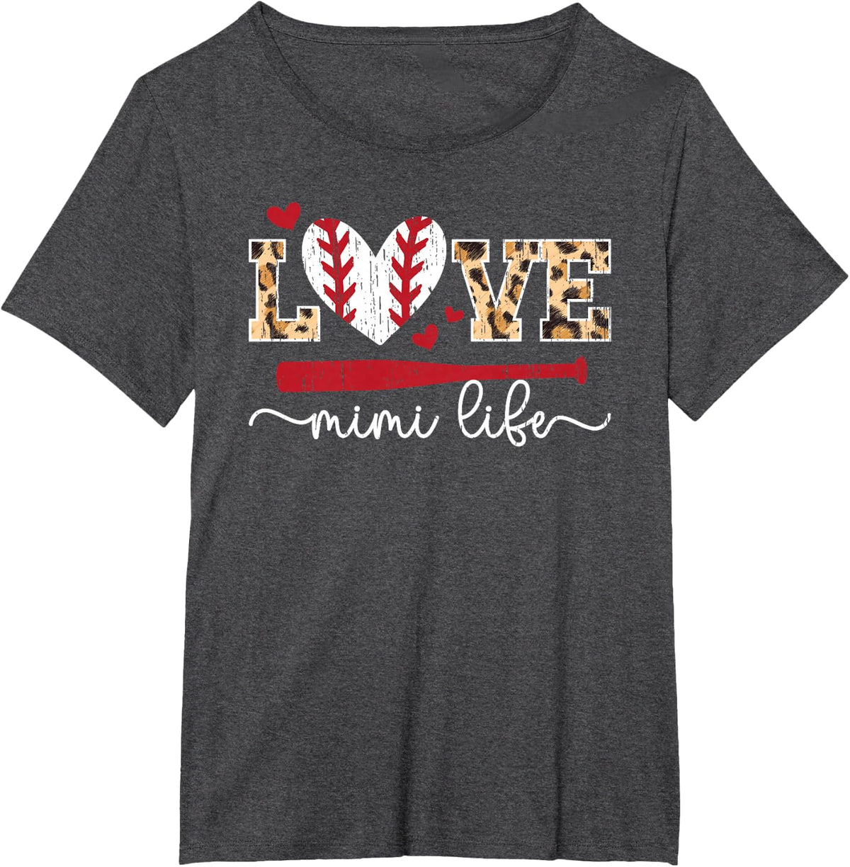 Love Mimi Life Baseball Mimi Of A Baseball Player Mimi T-Shirt - Dark Heather Grey