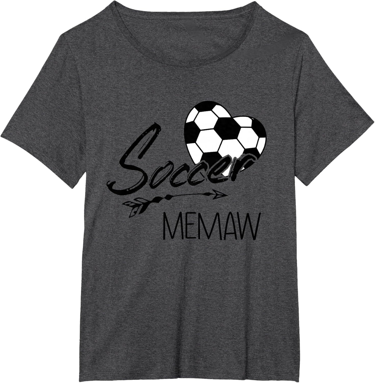 Soccer Memaw Womens Grandma Gift T-Shirt - Dark Heather Grey