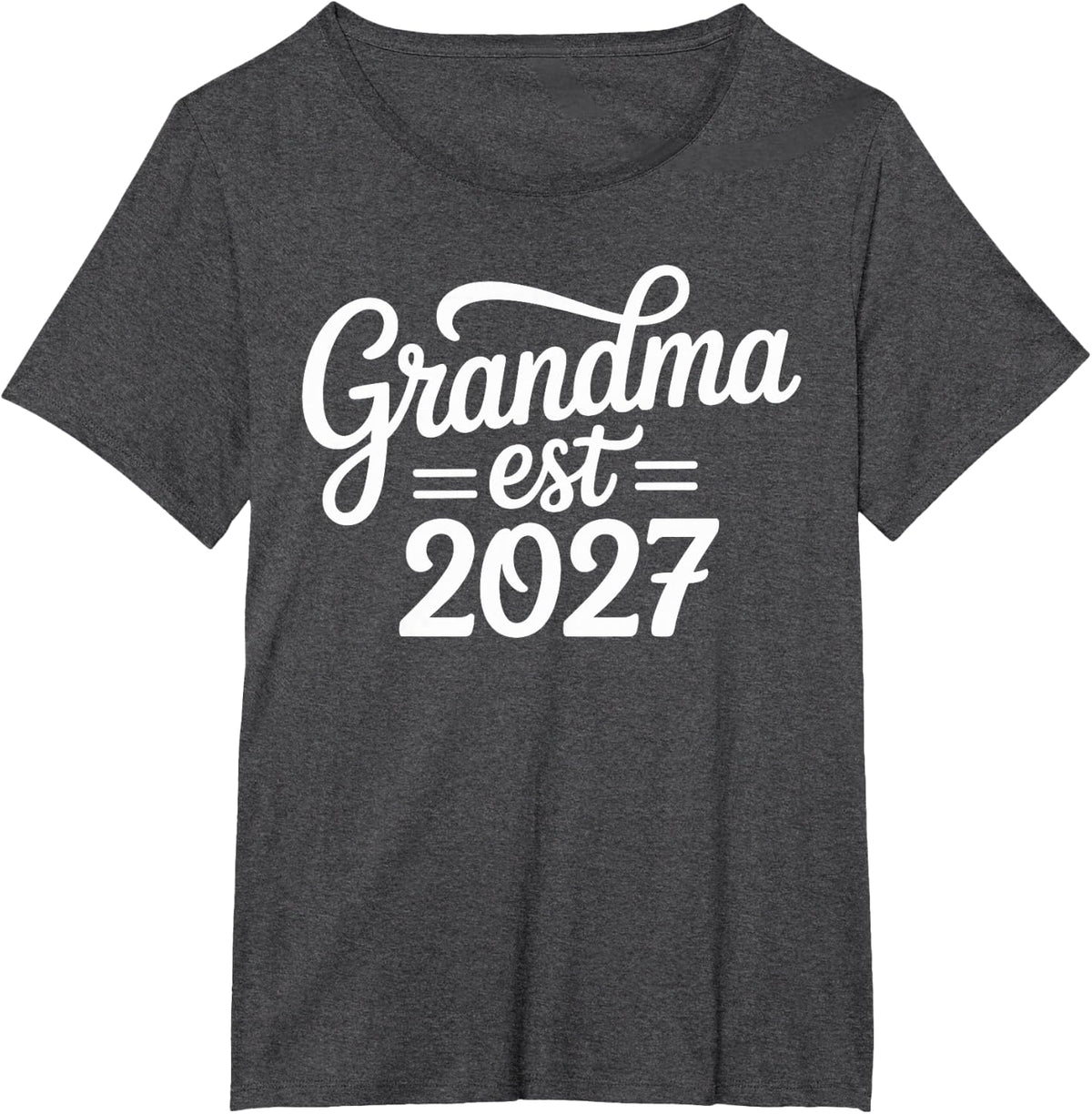 Grandma Est 2027 Funny Grandmother T-Shirt - Dark Heather Grey