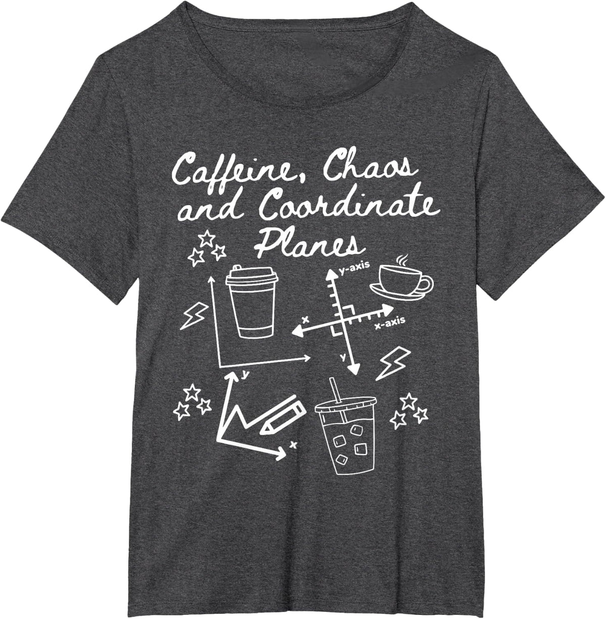 Coordinate Plane Math Teacher Geometry Algebra Middle School T-Shirt - Dark Heather Grey