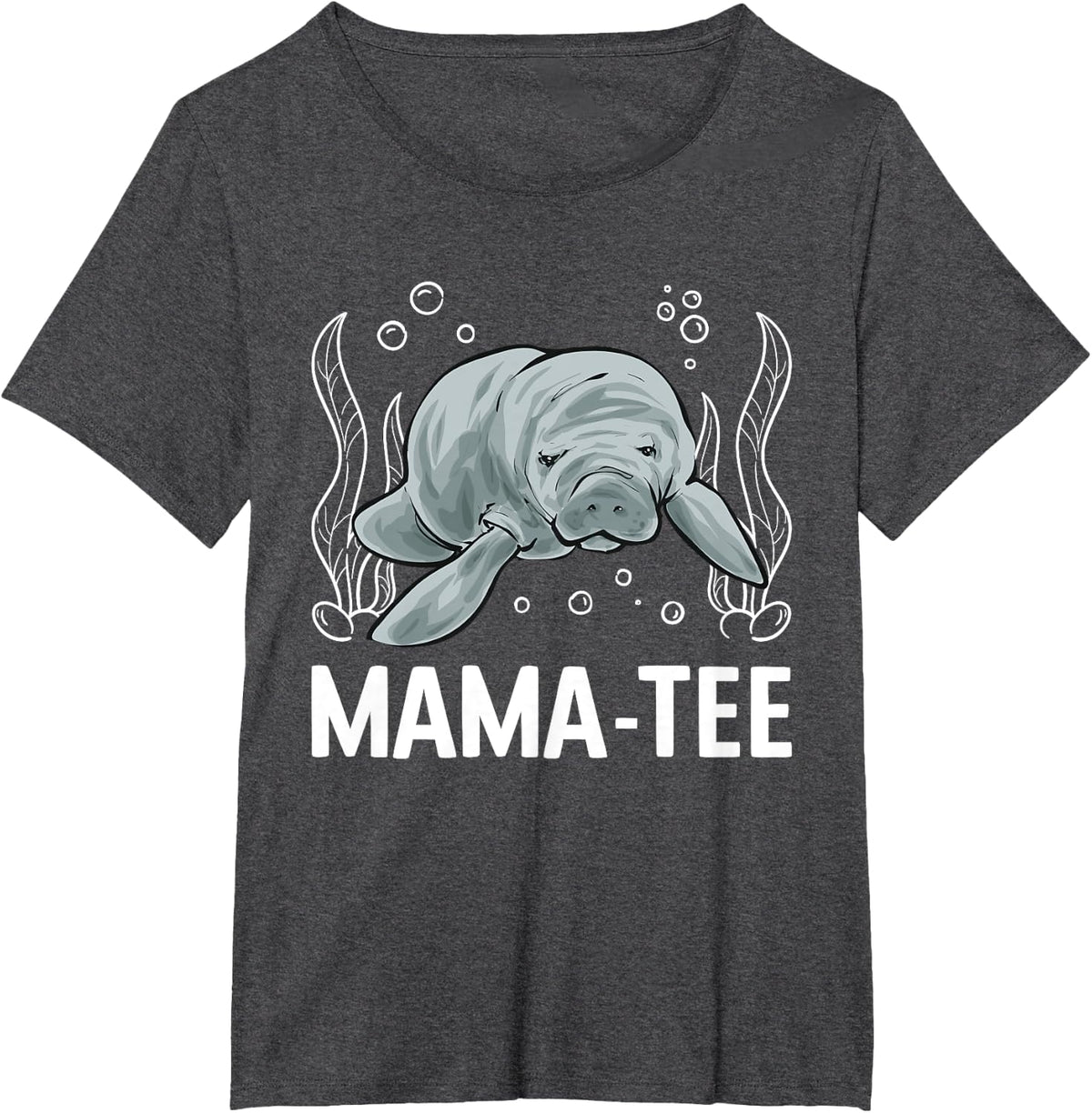 Manatee Mama-Tee Sea Animal Manatee T-Shirt - Dark Heather Grey