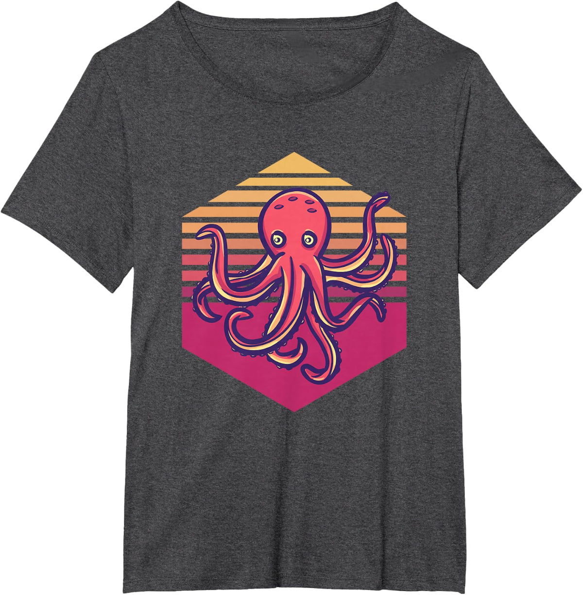 Octopus Vintage Sea Animal T-Shirt - Dark Heather Grey