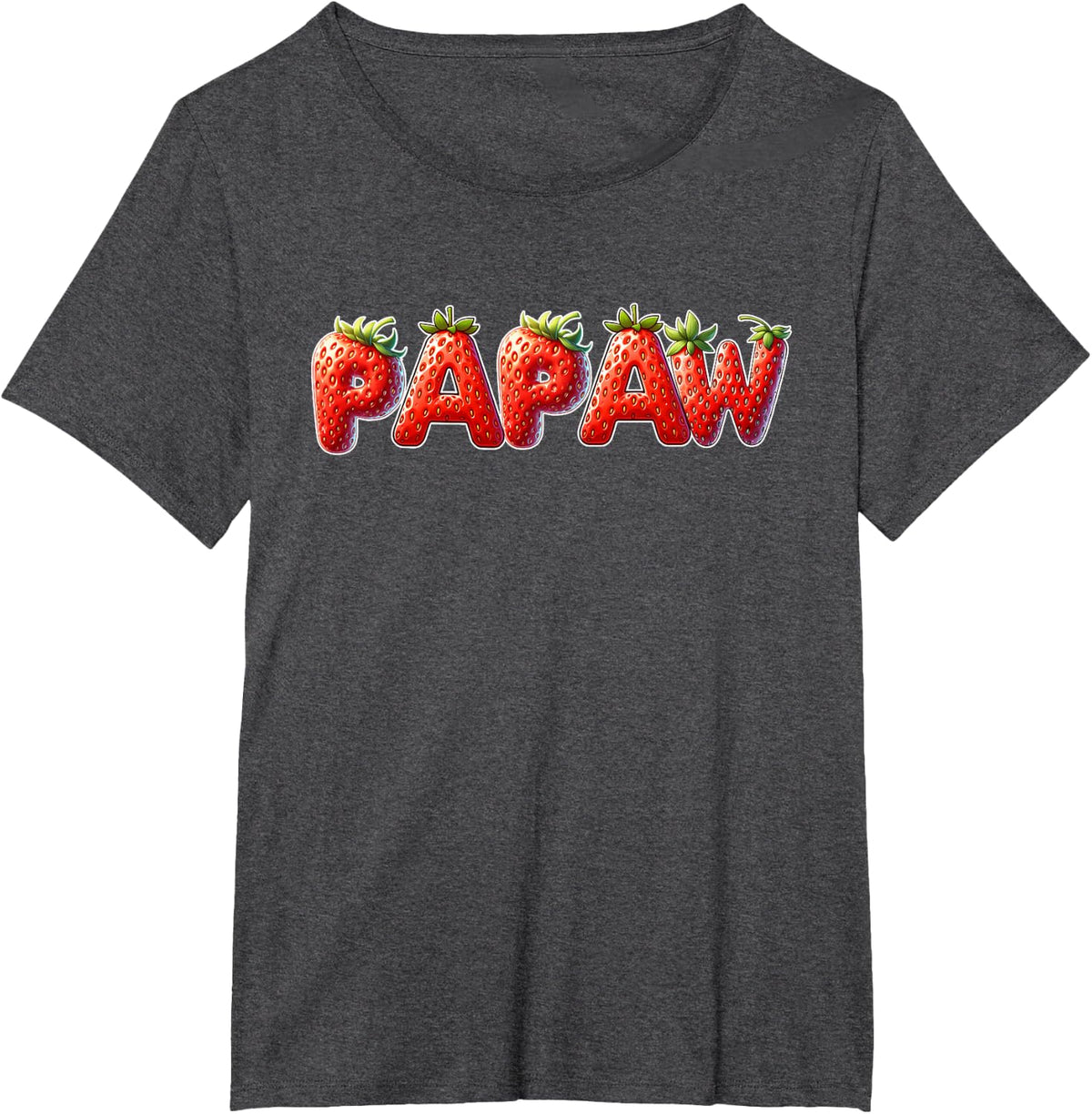 Strawberry Grandpa Papaw Birthday Party T-Shirt - Dark Heather Grey