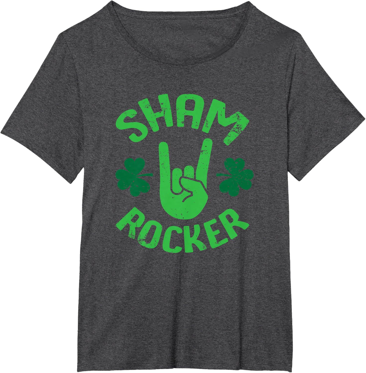 Sham Rocker Funny Rock Musician St. Patty's Day Clover T-Shirt - Dark Heather Grey