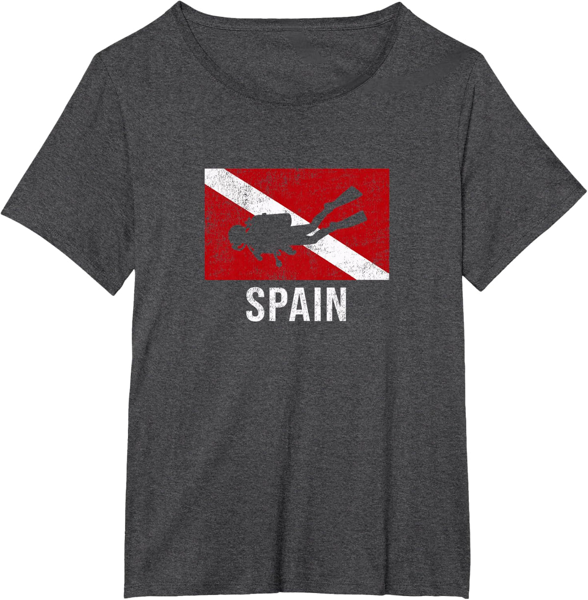 Spain Scuba Diving Diver Dive Flag Gift T-Shirt - Dark Heather Grey
