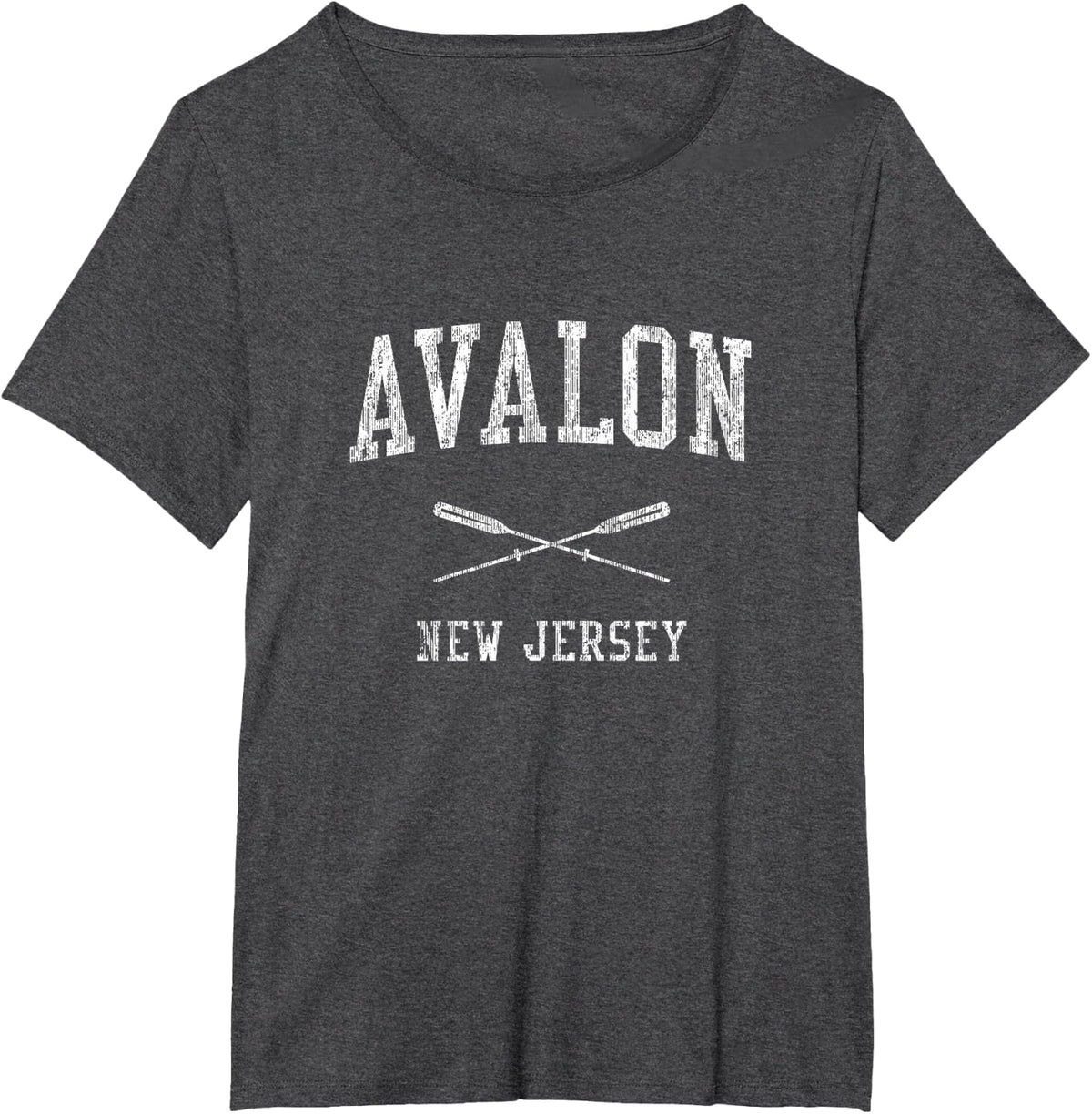 Avalon New Jersey NJ Vintage Nautical Sports Design Tee T-Shirt - Dark Heather Grey