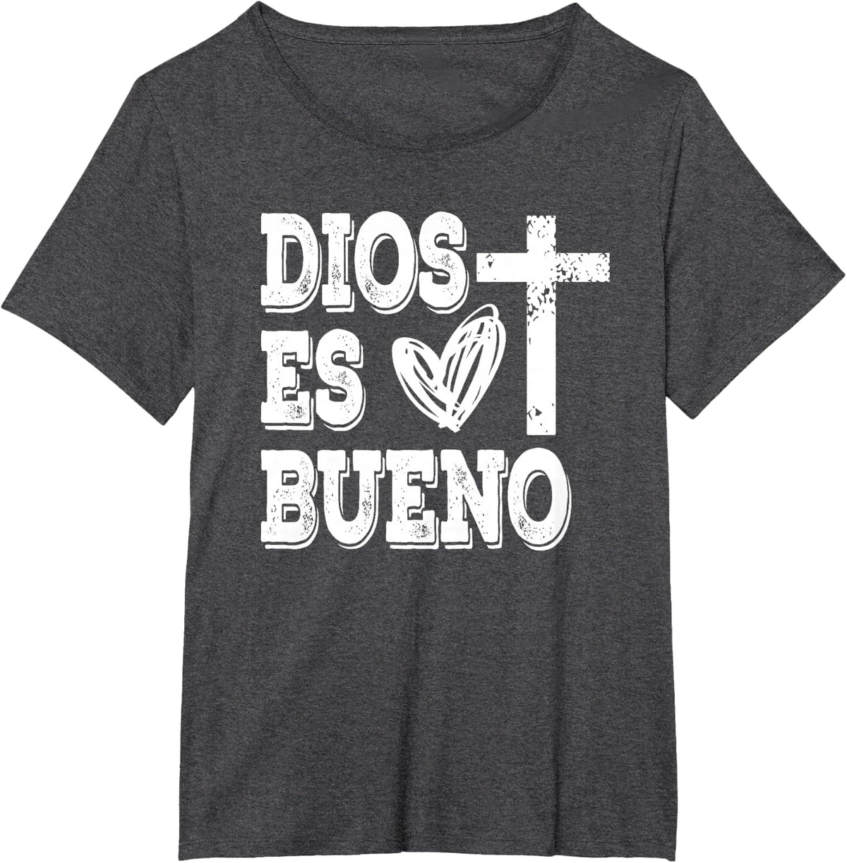 Dios es Bueno - God is Good - Christian Spanish Quote T-Shirt - Dark Heather Grey