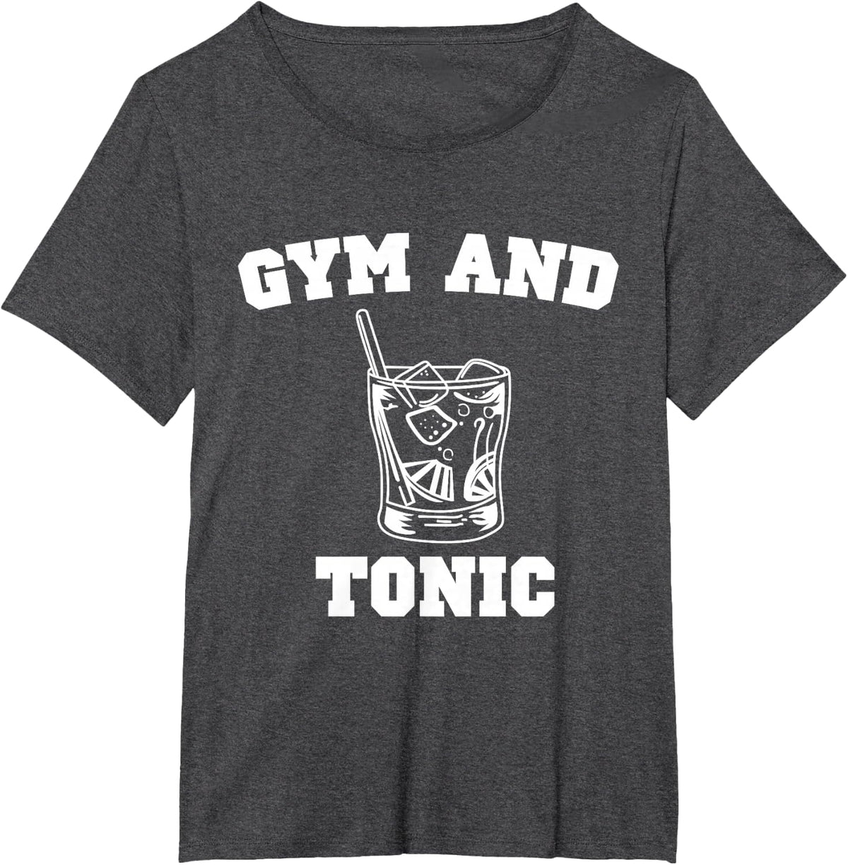 Gym and Tonic Print Funny Gingerbrew Bar Design T-Shirt - Dark Heather Grey