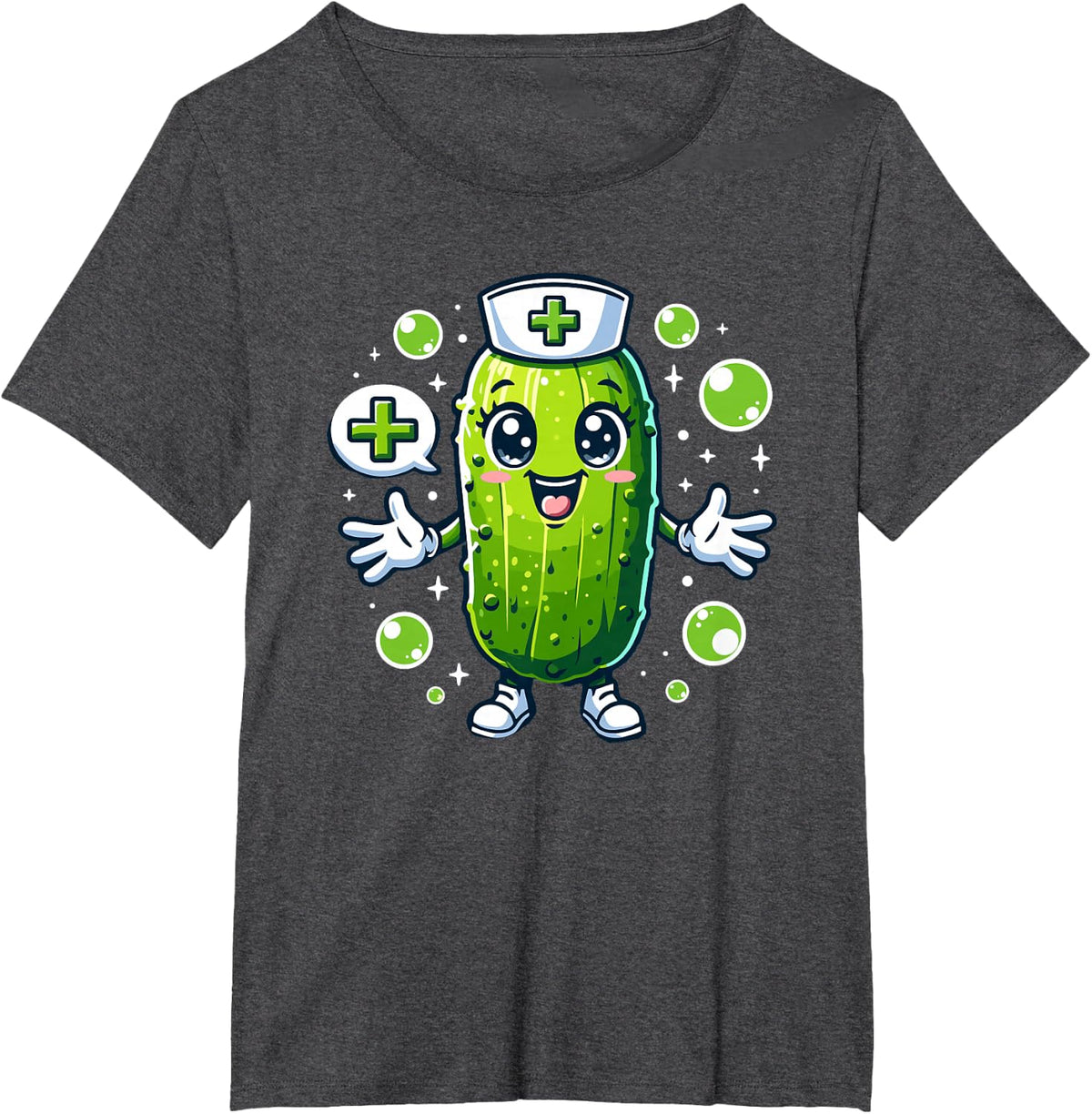 Funny Doctor Nurse Pickle Physician Art T-Shirt - Dark Heather Grey