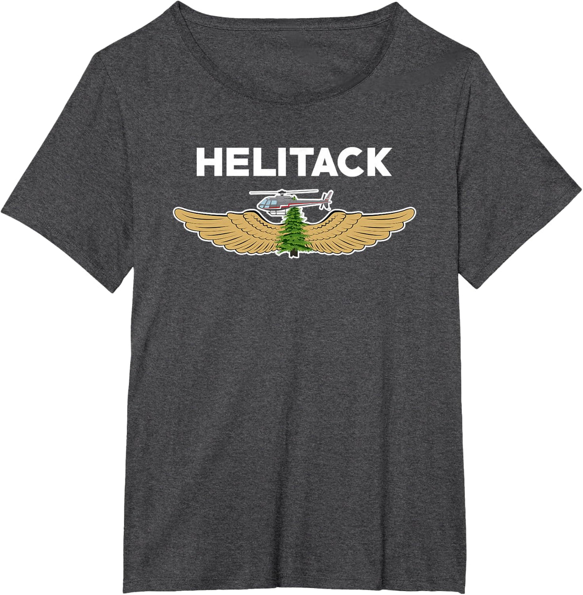 Wildland Helitack Crew Fire Rescue Department Firefighters T-Shirt - Dark Heather Grey