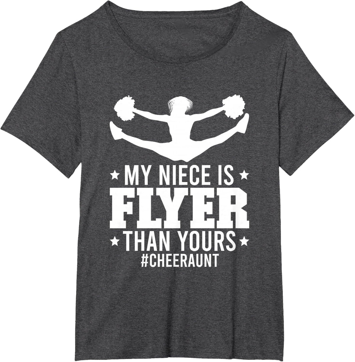 My Niece Is Flyer Cheer Aunt Cheerleader Auntie T-Shirt - Dark Heather Grey