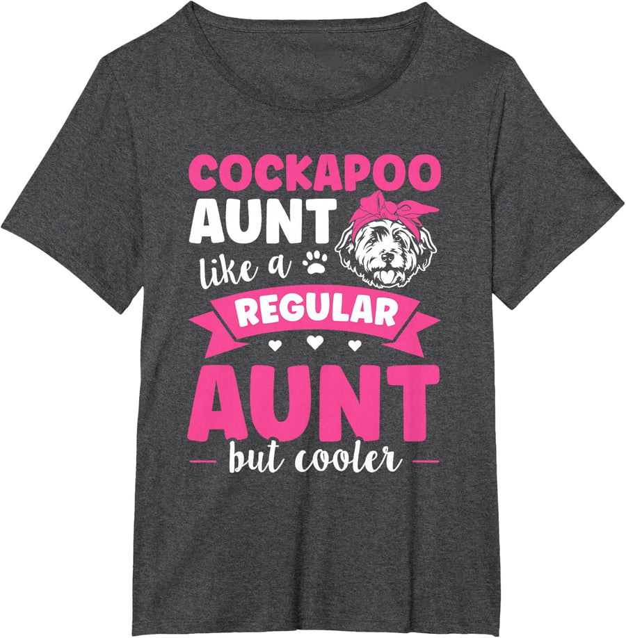 Cockapoo Dog Design for a Cockapoo Aunt T-Shirt - Dark Heather Grey