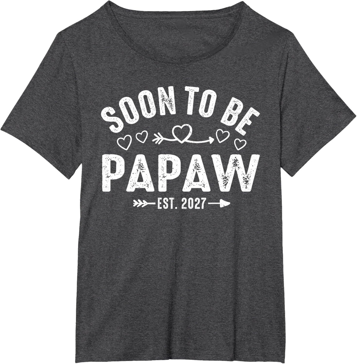 Papaw 2027 Soon to Be Papaw Est 2027 T-Shirt - Dark Heather Grey