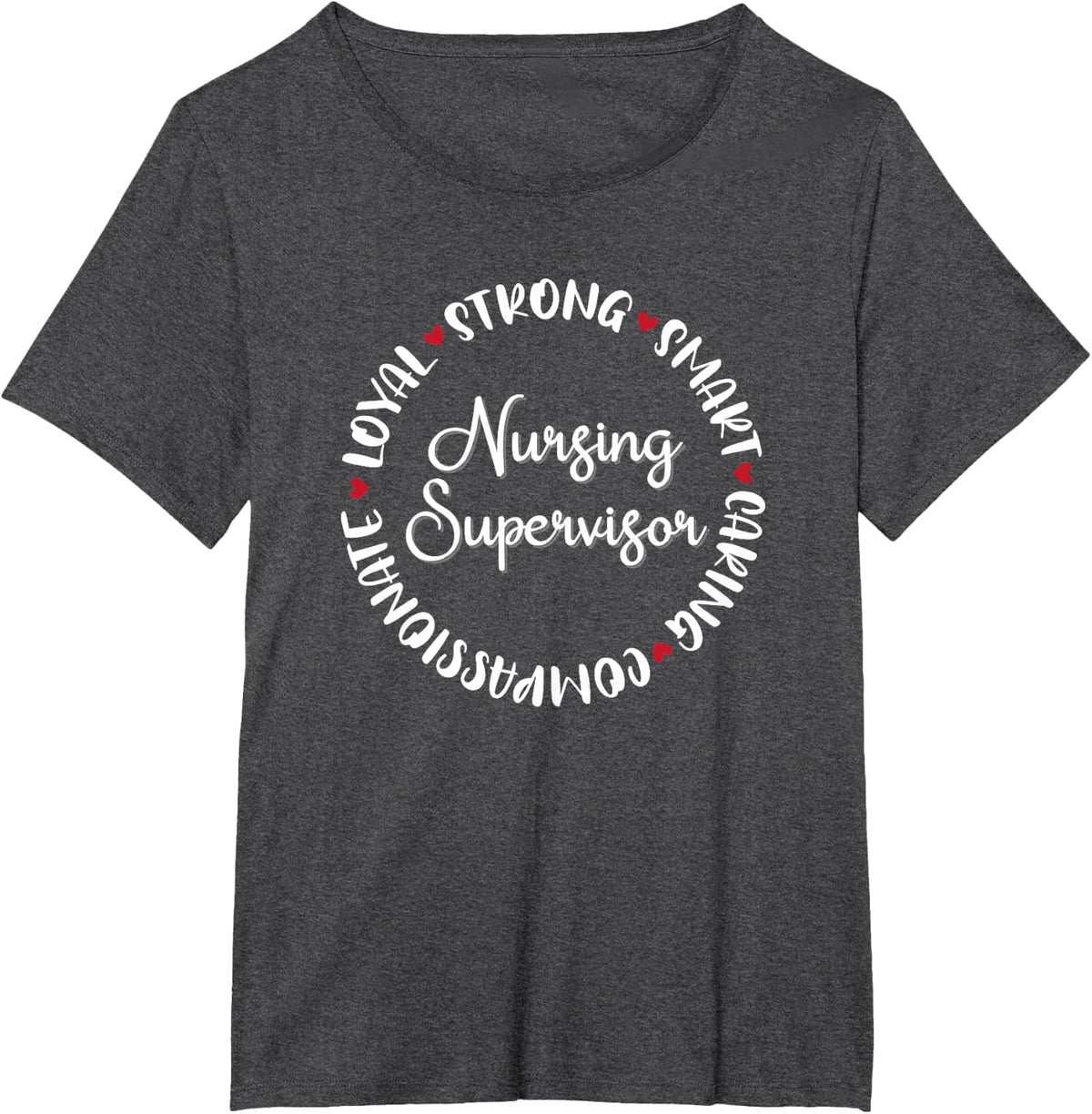 Nursing Supervisor Gifts Nurses Graduation Medical Love T-Shirt - Dark Heather Grey