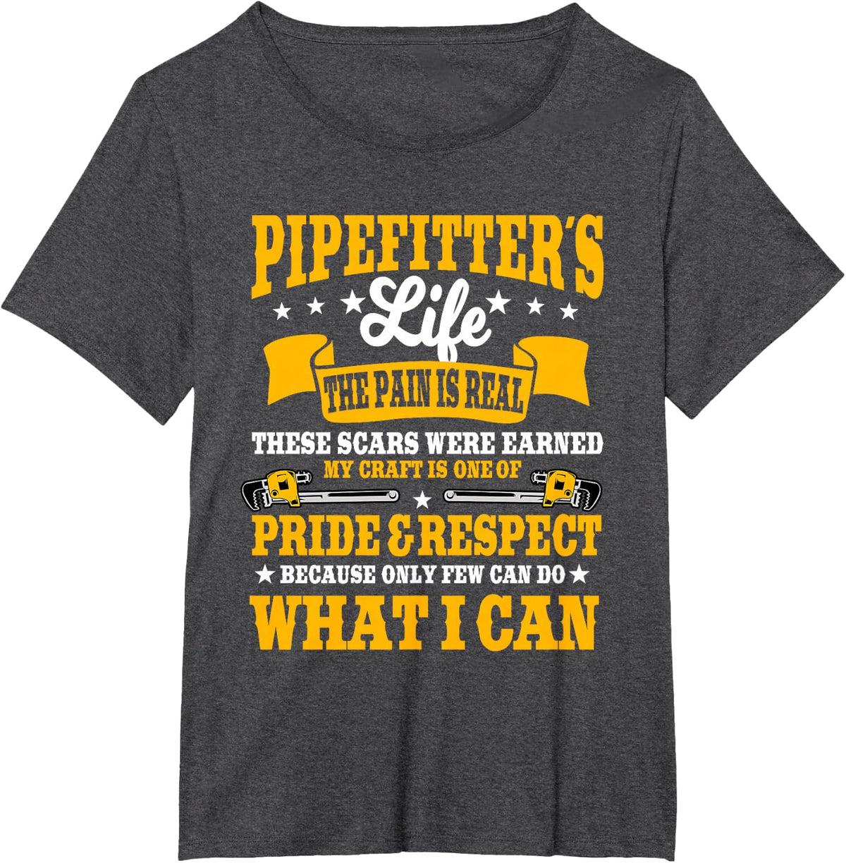 Pipefitter Steamfitter Tradesman Plumber Piping System T-Shirt - Dark Heather Grey
