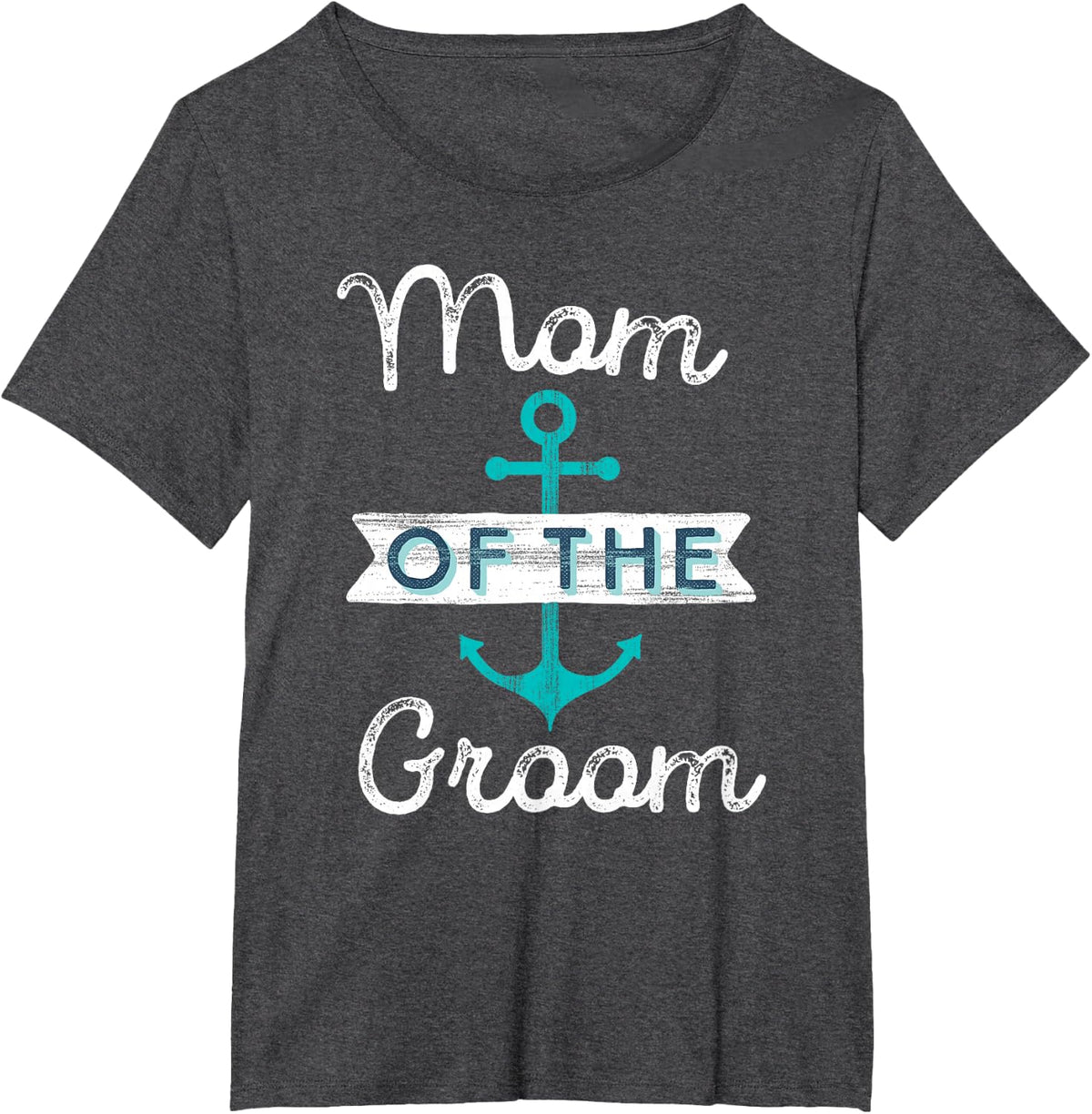 Mom of the Groom Gift Fun Mother Mama Nautical Wedding Favor T-Shirt - Dark Heather Grey