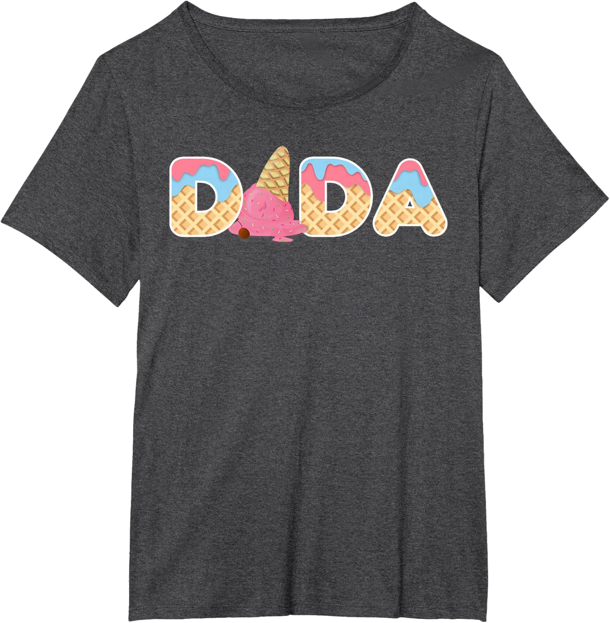 Ice Cream Dada 1st Birthday Matching Family T-Shirt - Dark Heather Grey