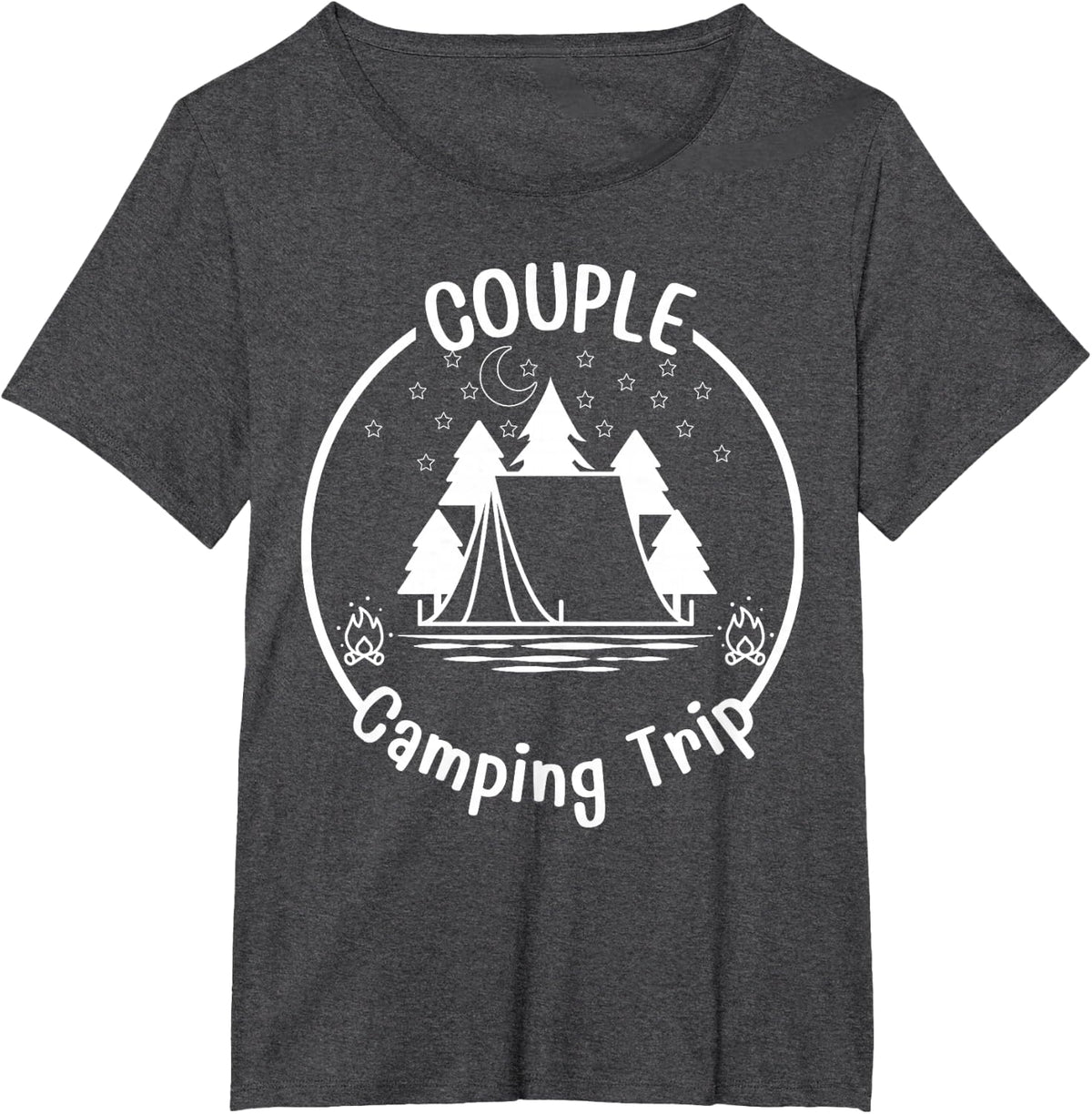 Couple Crew Memories Camping Trip Wedding Aniversary T-Shirt - Dark Heather Grey
