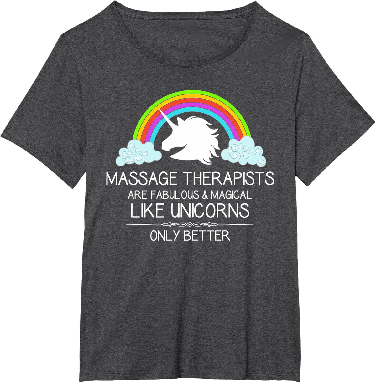 Massage Therapy Gifts - Massage Therapists are Like Unicorns T-Shirt - Dark Heather Grey