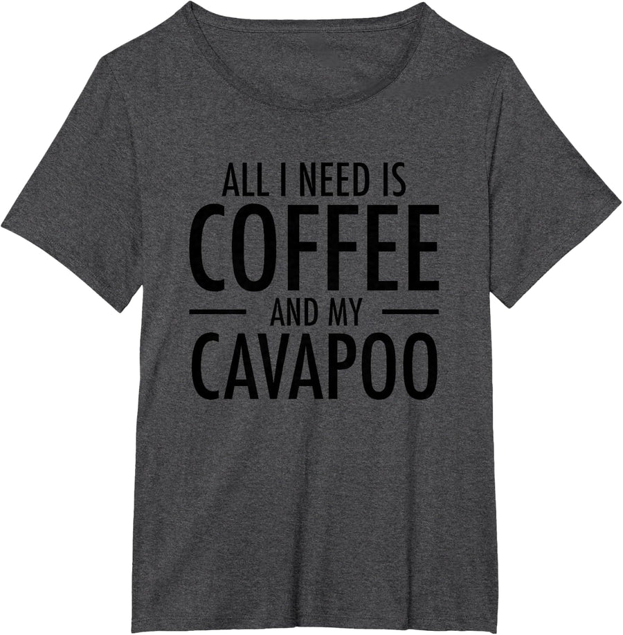 Coffee and Cavapoos Funny Cavapoo Gift Dog Mom Dad T-Shirt - Dark Heather Grey