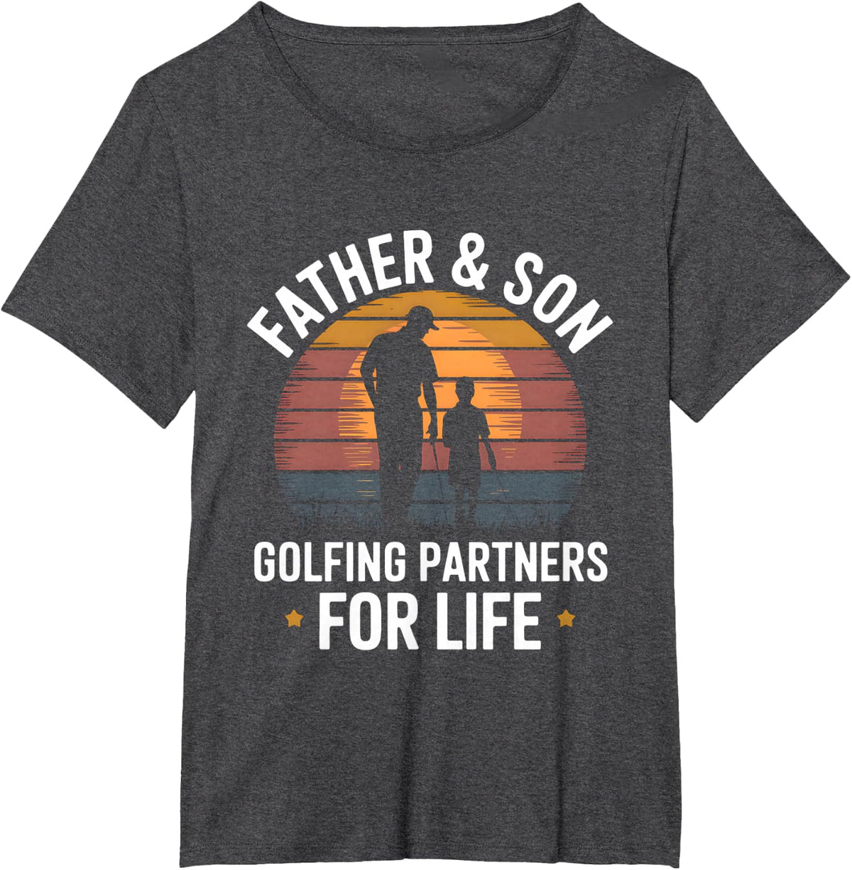 Father Son Golfing Partners Family Golf Matching Dad Golfer T-Shirt - Dark Heather Grey