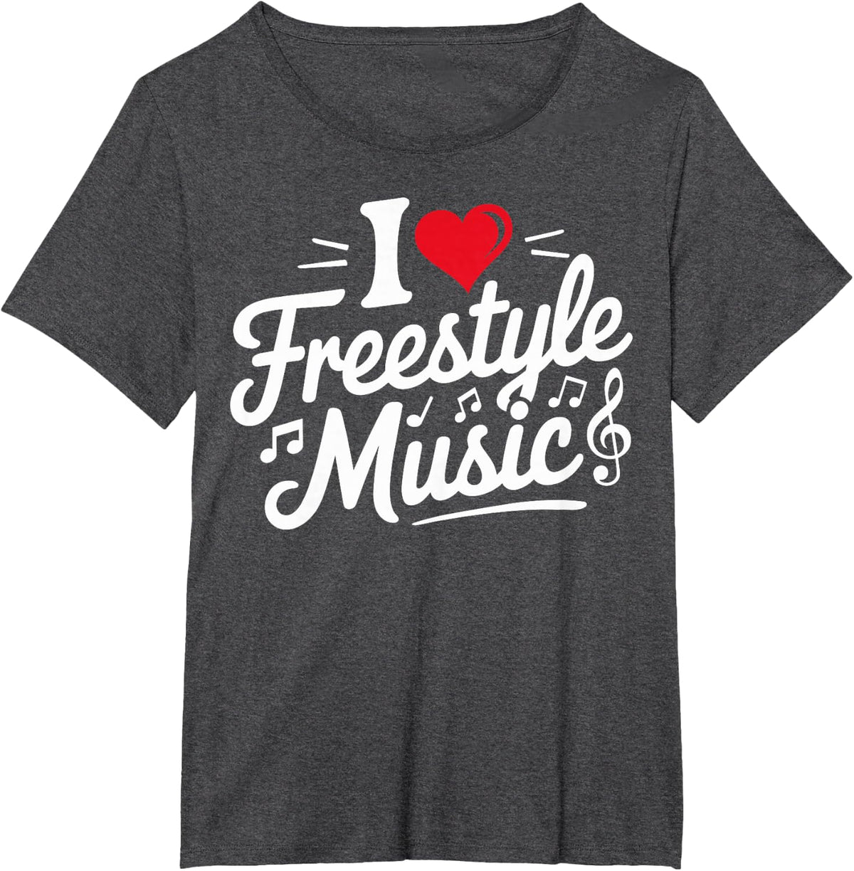 Funny Music Teacher Musicians - I Love Freestyle Music T-Shirt - Dark Heather Grey