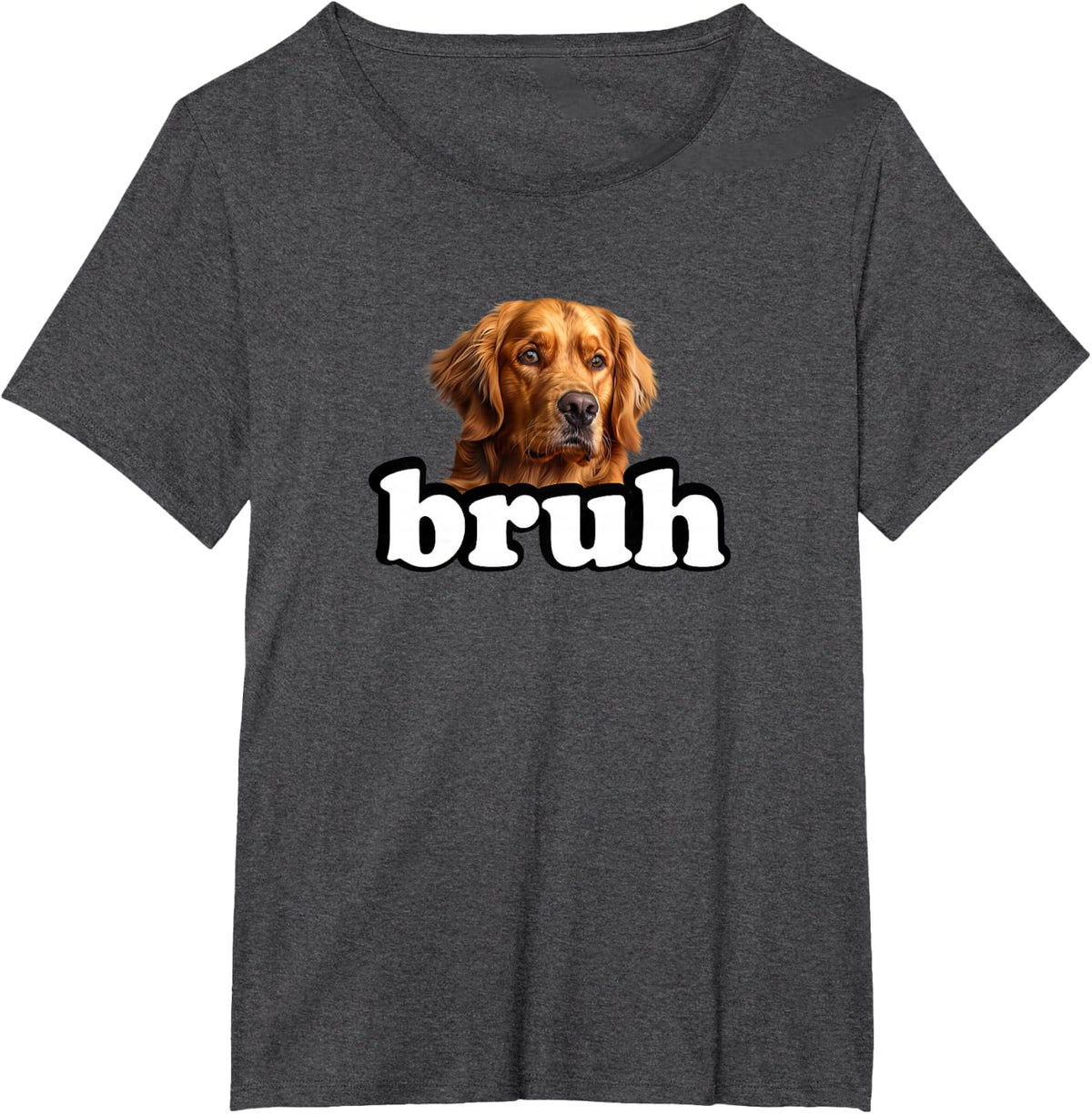 Funny Mens Womens Boys Bro Bruh Golden Retriever Dog Lover T-Shirt - Dark Heather Grey
