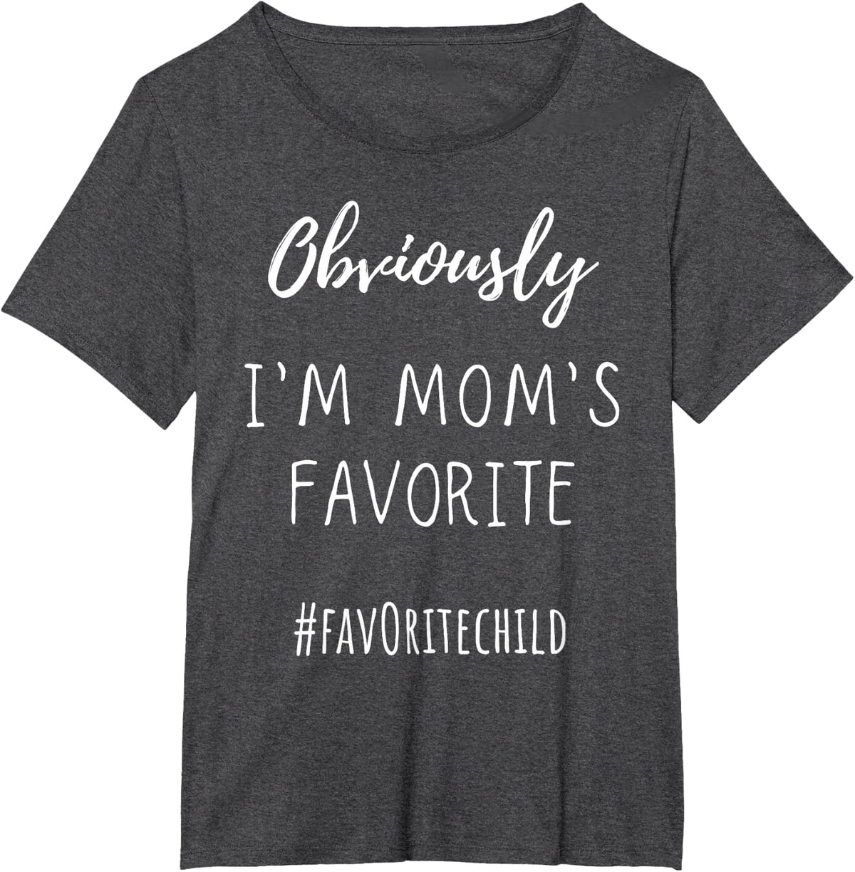 I'm Mom's Favorite Funny Daughter-Son Child Gift T-Shirt - Dark Heather Grey