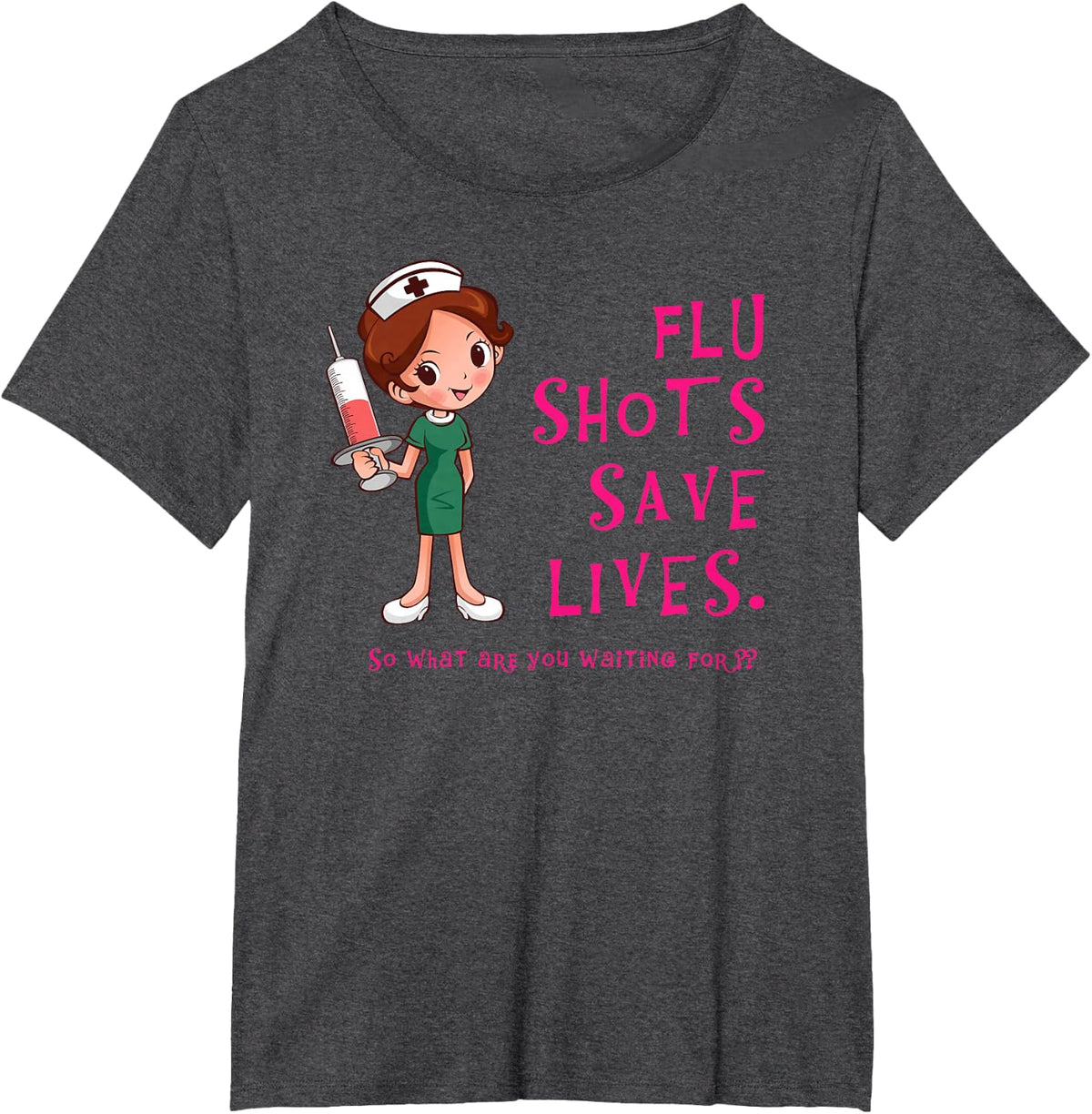 Flu Shots Save Lives T-shirt T-Shirt - Dark Heather Grey