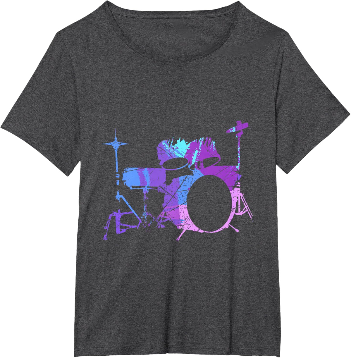 Cool Drum Kit Percussion Vintage Retro Drummer Costume T-Shirt - Dark Heather Grey