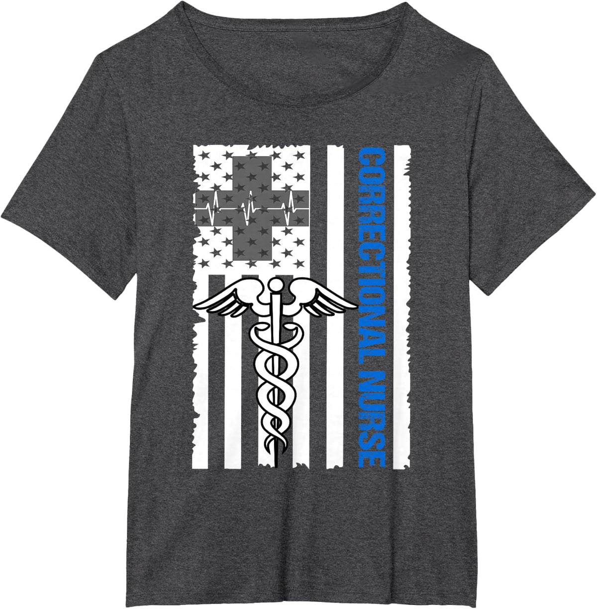 Correctional Nurse T-Shirt Tee for Corrections Nurses Working in Prison Facilities - Dark Heather Grey