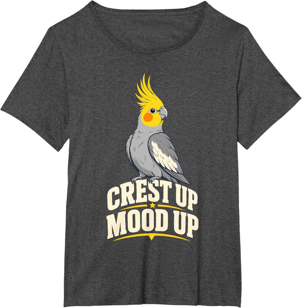 Crest Up Up Cockatiel Bird Parrot Owner T-Shirt - Dark Heather Grey