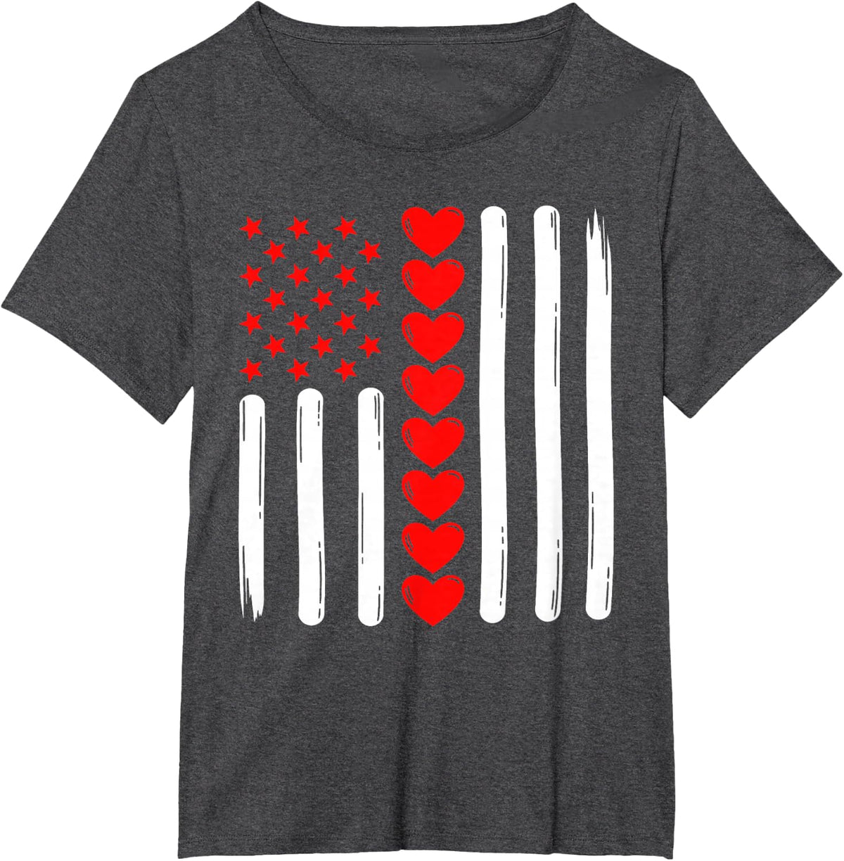 Retro Vintage USA Flag Valentines Day for Men Women Kids T-Shirt - Dark Heather Grey