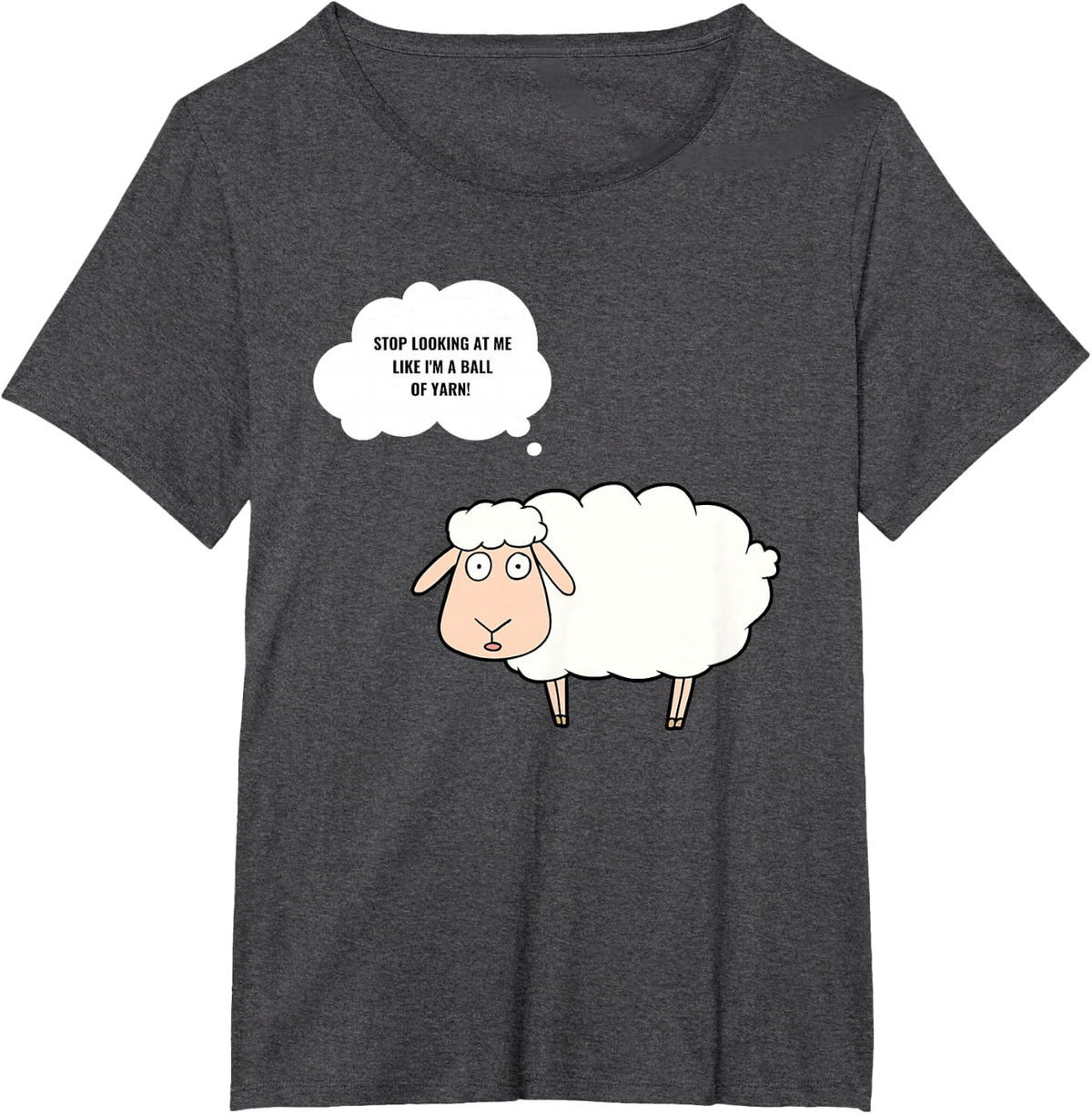 Knitting Crochet Funny Sheep Graphic Yarn Ball Knitter Hobby T-Shirt - Dark Heather Grey