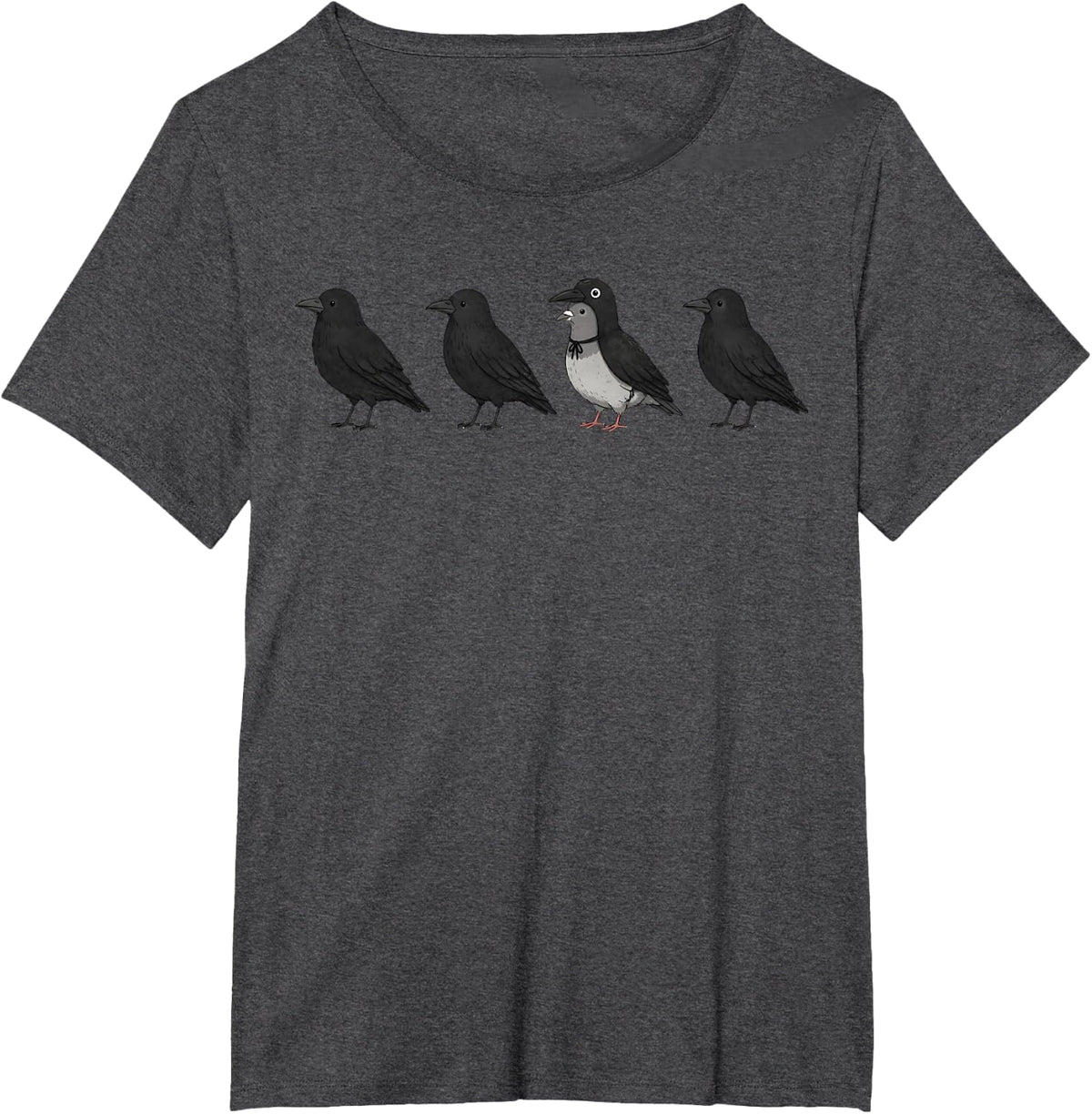 Funny Crow Imposter Bird Lover Raven Humor T-Shirt - Dark Heather Grey