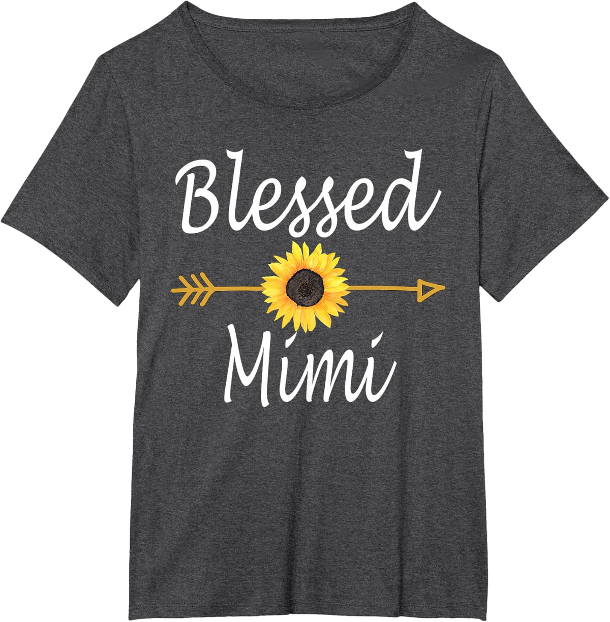Blessed Mimi Sunflower T-Shirt - Dark Heather Grey