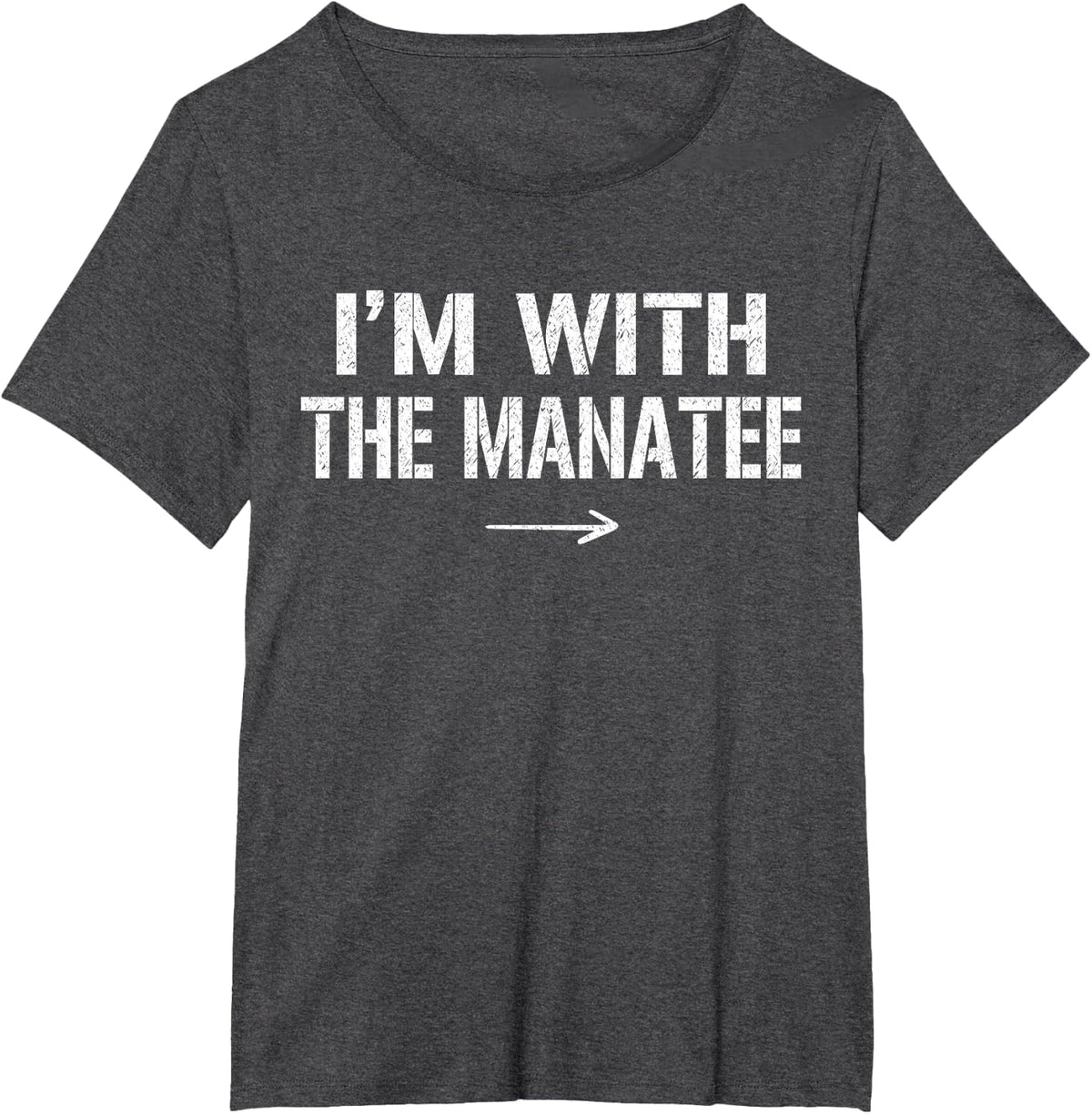 I'm with The Manatee Matching Costume Lazy Halloween T-Shirt - Dark Heather Grey