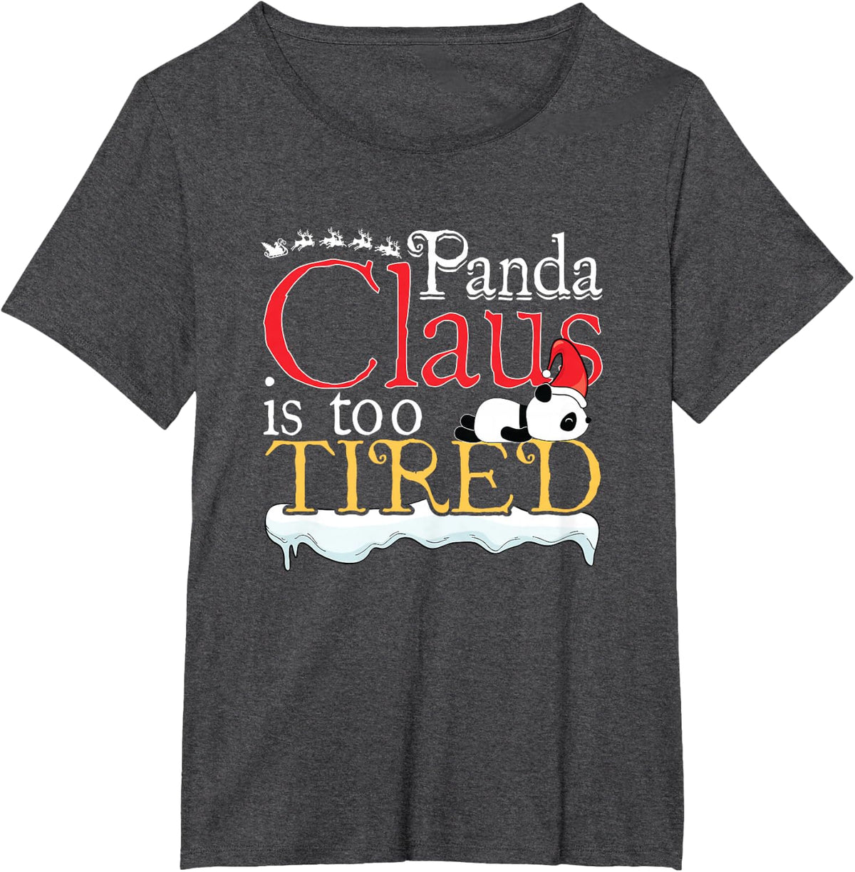 Panda Bear Cute Animal Lover Funny Panda Ugly Christmas T-Shirt - Dark Heather Grey